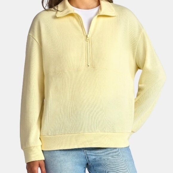Time and Tru womens half zip fleece sweatshirt NWT yellow M - Picture 4 of 4